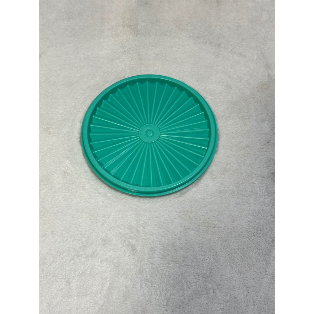Tupperware Teal Green Sunburst Lid Replacement 808-40‎ Vintage Round Seal 7.25in